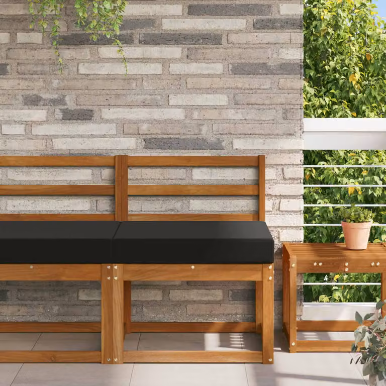 vidaXL Cuscino quadrato per divano da esterno in poliestere nero 60 x 60 cm