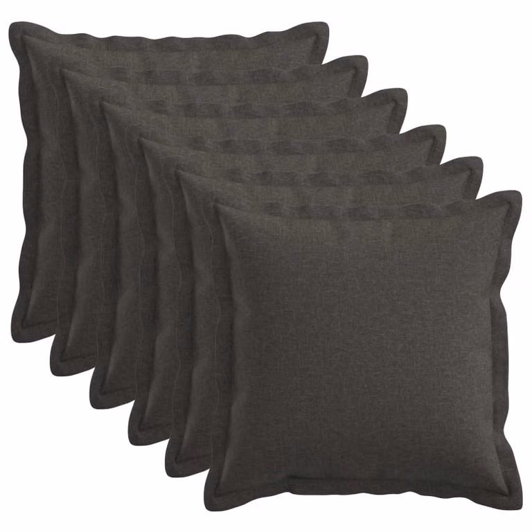 Set di 6 federe quadrate vidaXL HOUTEN Grigio, L 40 x 40 cm
