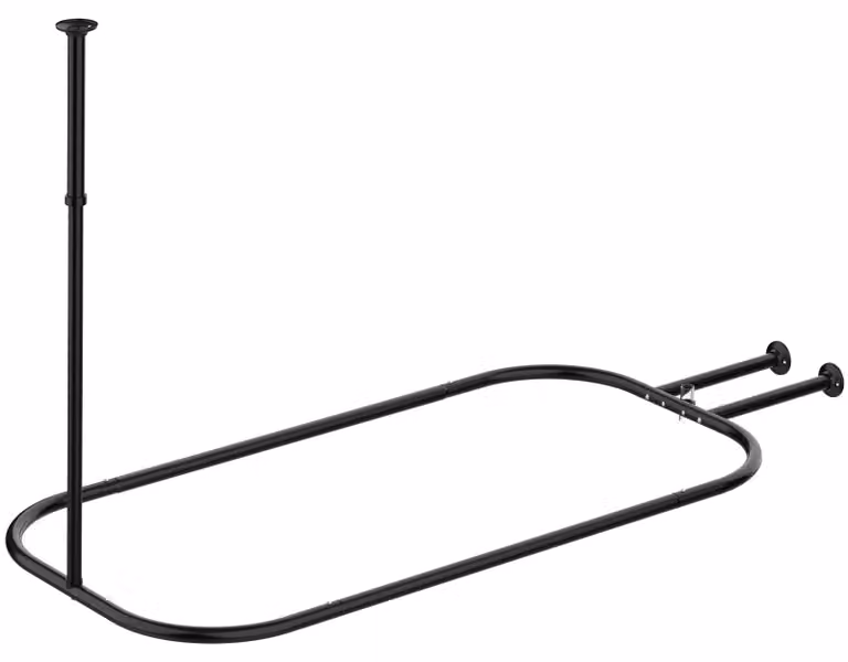Sbarra per tenda da doccia in acciaio inossidabile robusta, adatta a vasche da bagno freestanding - 148,1 x 61 cm
