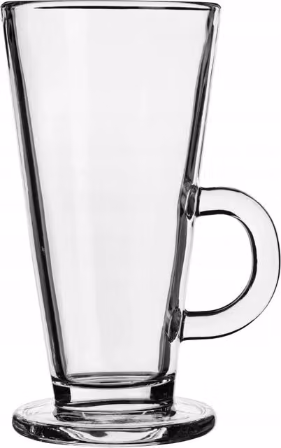 Bicchiere KADAX per caffè, tè, bevande, latte macchiato, con manico per succhi di frutta e dessert, 260 ml.