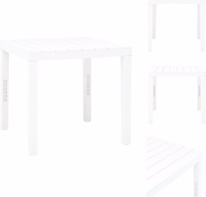 vidaXL Tavolo da giardino bianco 78 x 78 x 72 cm in plastica - Tavoli da giardino