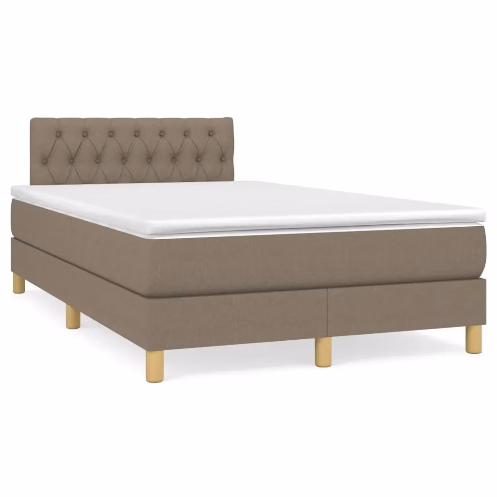 Letto Ibrido con Giroletto a Molle e Materasso vidaXL in Tessuto Beige e Bianco L/P/H: 120 x 200 cm – 2