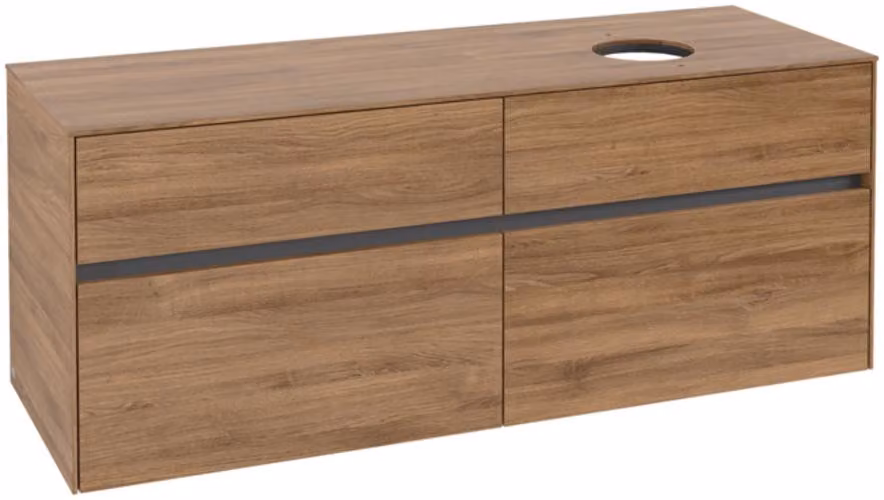 Villeroy & Boch Collaro Meuble sous-lavabo, 4 tiroirs, lavabo à droite, 1400x548x500mm, C04700RH, C04700RH