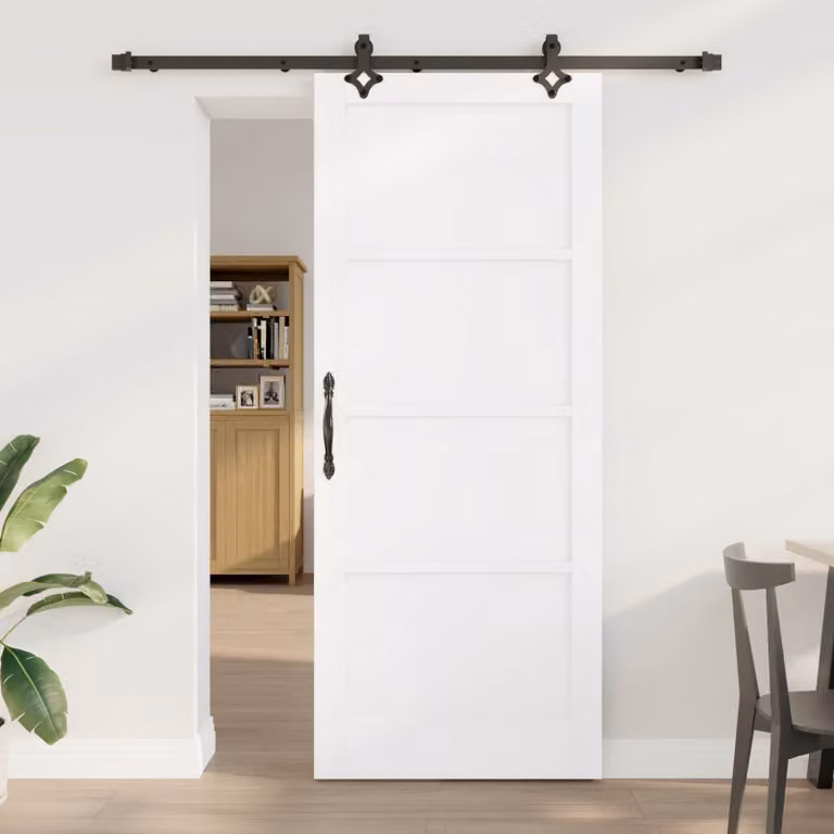 vidaXL Porta scorrevole 86 x 211 cm Legno ingegnerizzato Bianco e Nero