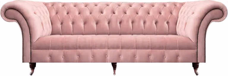 Polstermöbel Sofa Dreisitze Textil Rosa Einrichtung Chesterfield Wohnzimmer