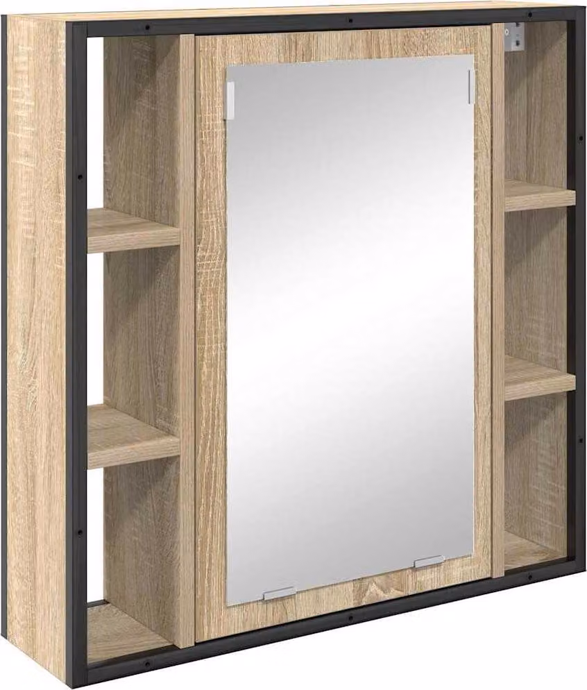Mobiletto per specchio con porta Rovere Sonoma 60 x 16 x 60 cm
