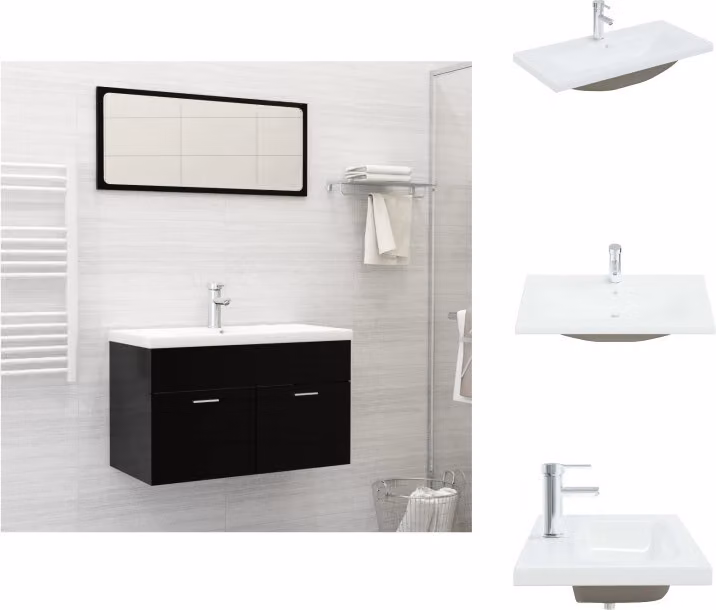 vidaXL Lavabo da incasso con rubinetto 81x39x18 cm in Vetroceramica bianca - Lavabo da bagno