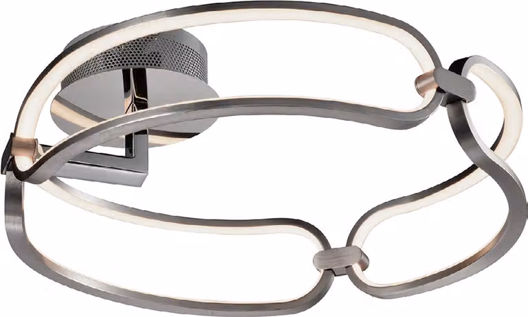 Plafoniera LED TRIVIUM 40W, 3000K, nichel satinato/bianco, Ø: 47, H: 16 cm
