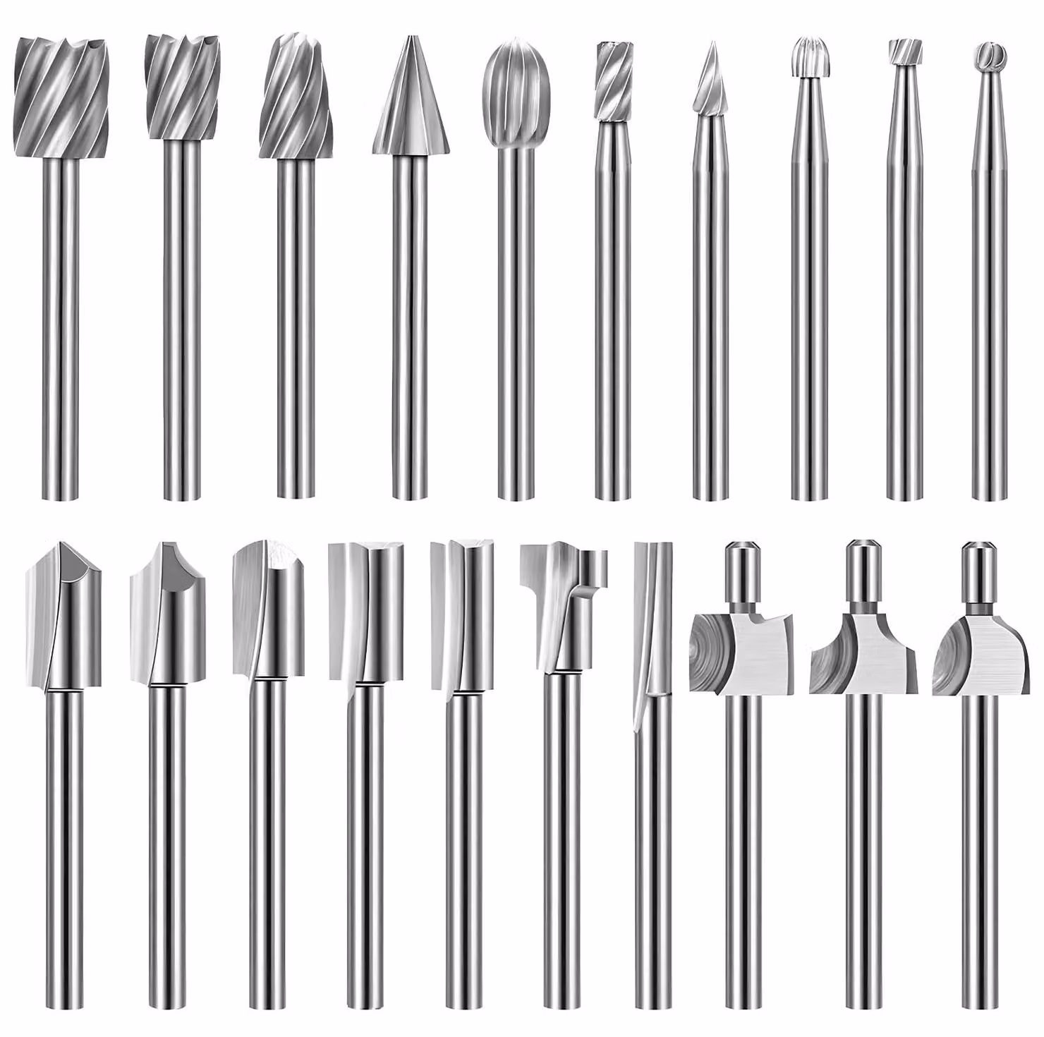 Omgoods - Set di 20 frese - Ideale per la lavorazione del legno e per utensili Dremel