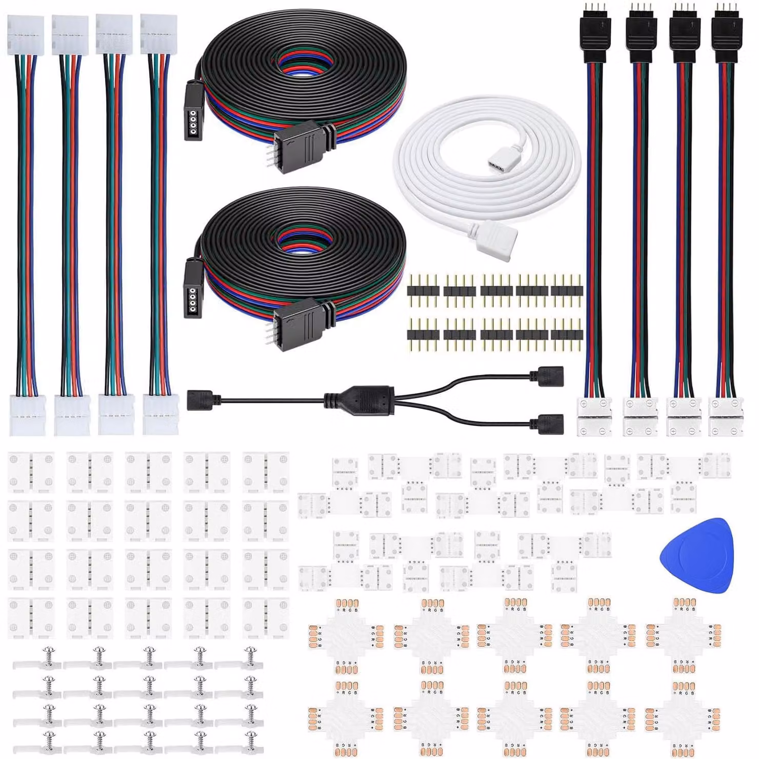 Connettore a LED a strisce, 4 pin, 8 mm, kit RGB, design a T, senza giunture