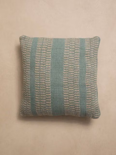 Cuscino Maya Kenay Home in cotone verde e beige, L 45 x P 45 x H 45 cm