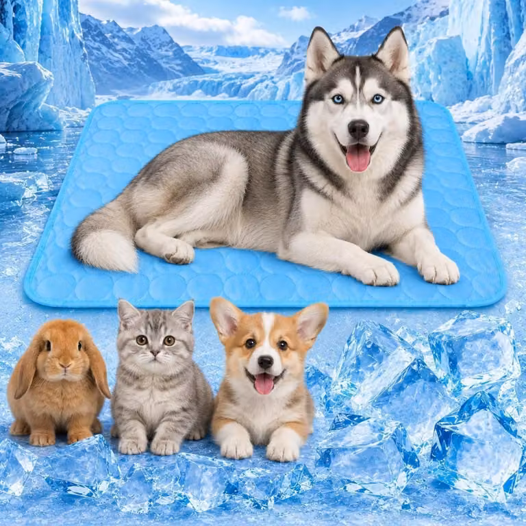 Tappetino refrigerante per cani, 70x55 cm, colore blu, ideale per cani di taglia media