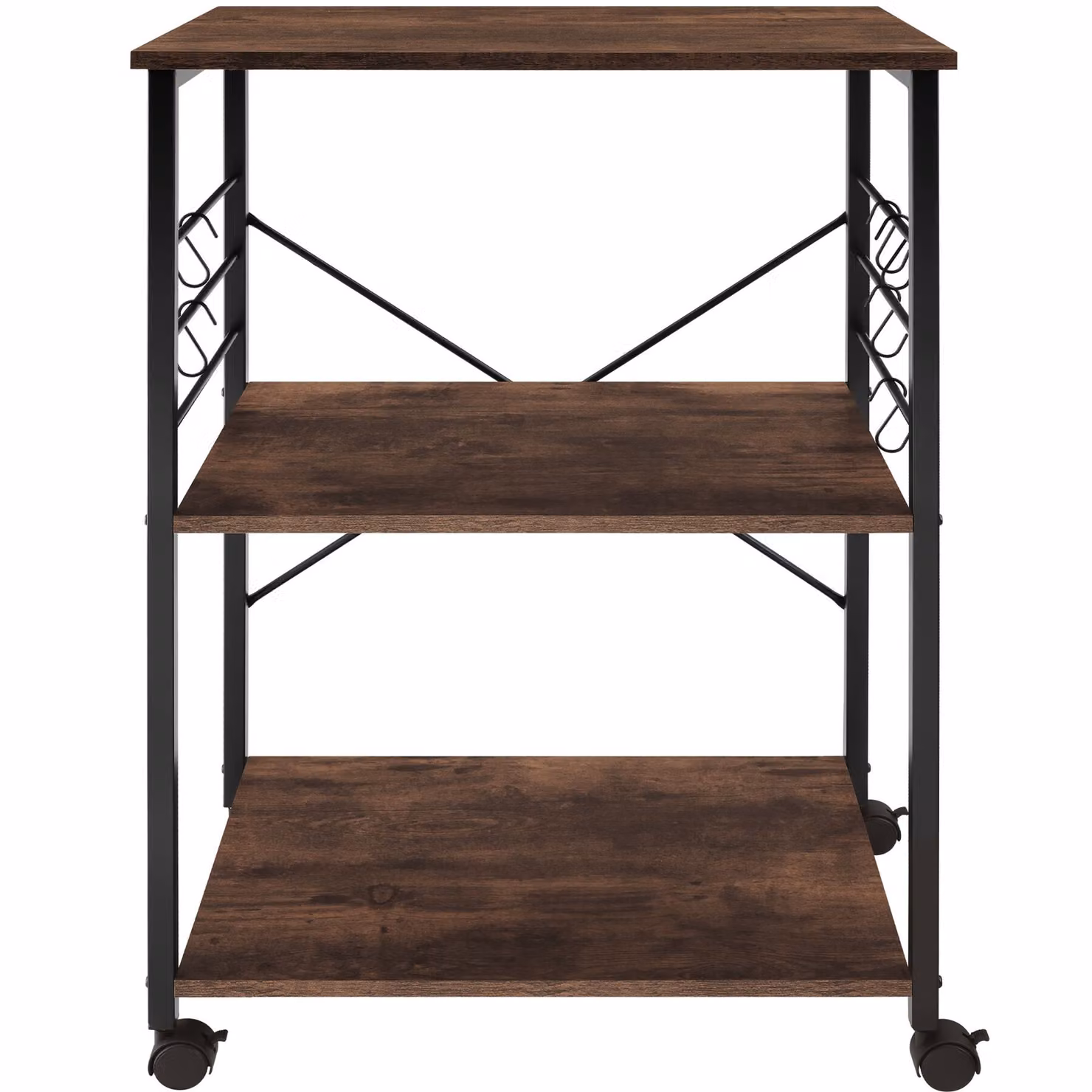 Carrello portavivande tectake in stile industriale con ruote, colore marrone, L/P/H: 65,5 x 45,5 x 88,5 cm – 4
