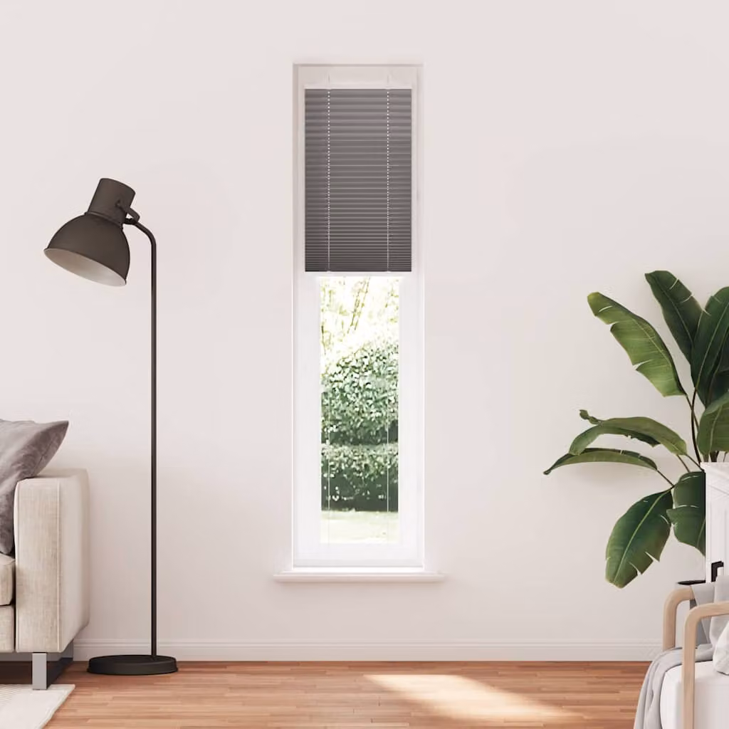 vidaXL Tenda Plissettata Antracite 45x200 cm Larghezza Tessuto 44,4 cm