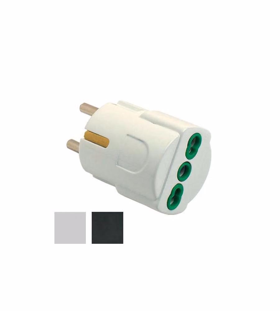 Adattatore Schuko 10/16A+T Nero          81091 Fme