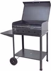 Barbecue a carbonella rettangolare Stella in acciaio nero e argento con ruote e griglia L: 57,5 cm