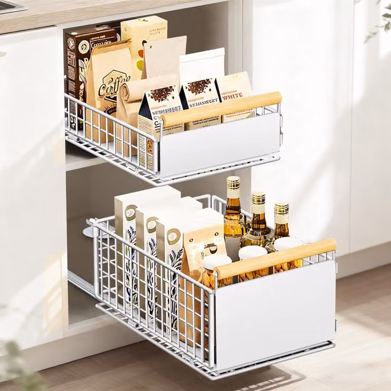Omgoods - Set di 2 cassetti estraibili per cucina, con capacità fino a 25 kg