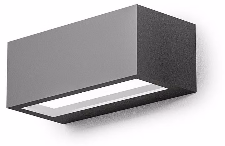 Applique LED GES970C 15W Biemissione 840lm 3000K in Alluminio Pressofuso Grigio Antracite - Lampada da Parete per Esterni IP65 - Gea Luce