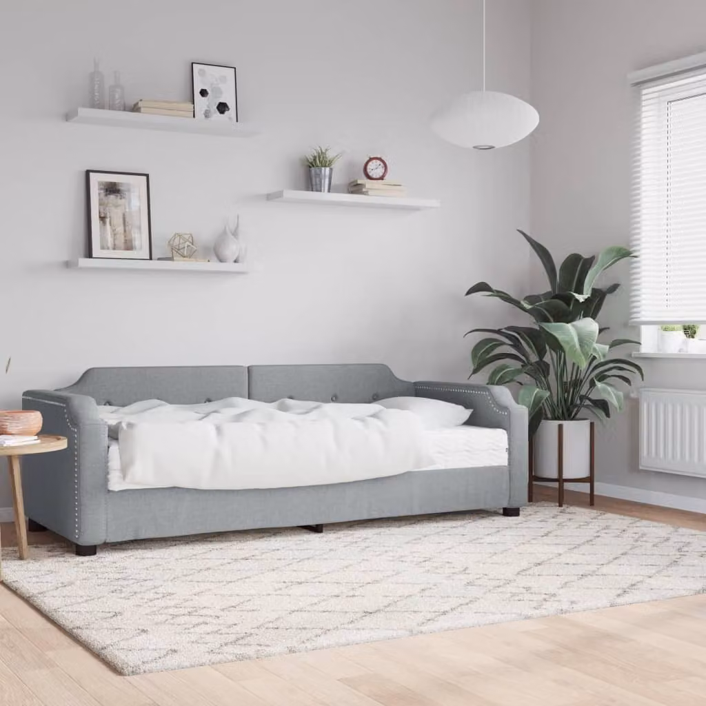Maison Exclusive - Divano letto con materasso grigio chiaro 90x200 cm in tessuto