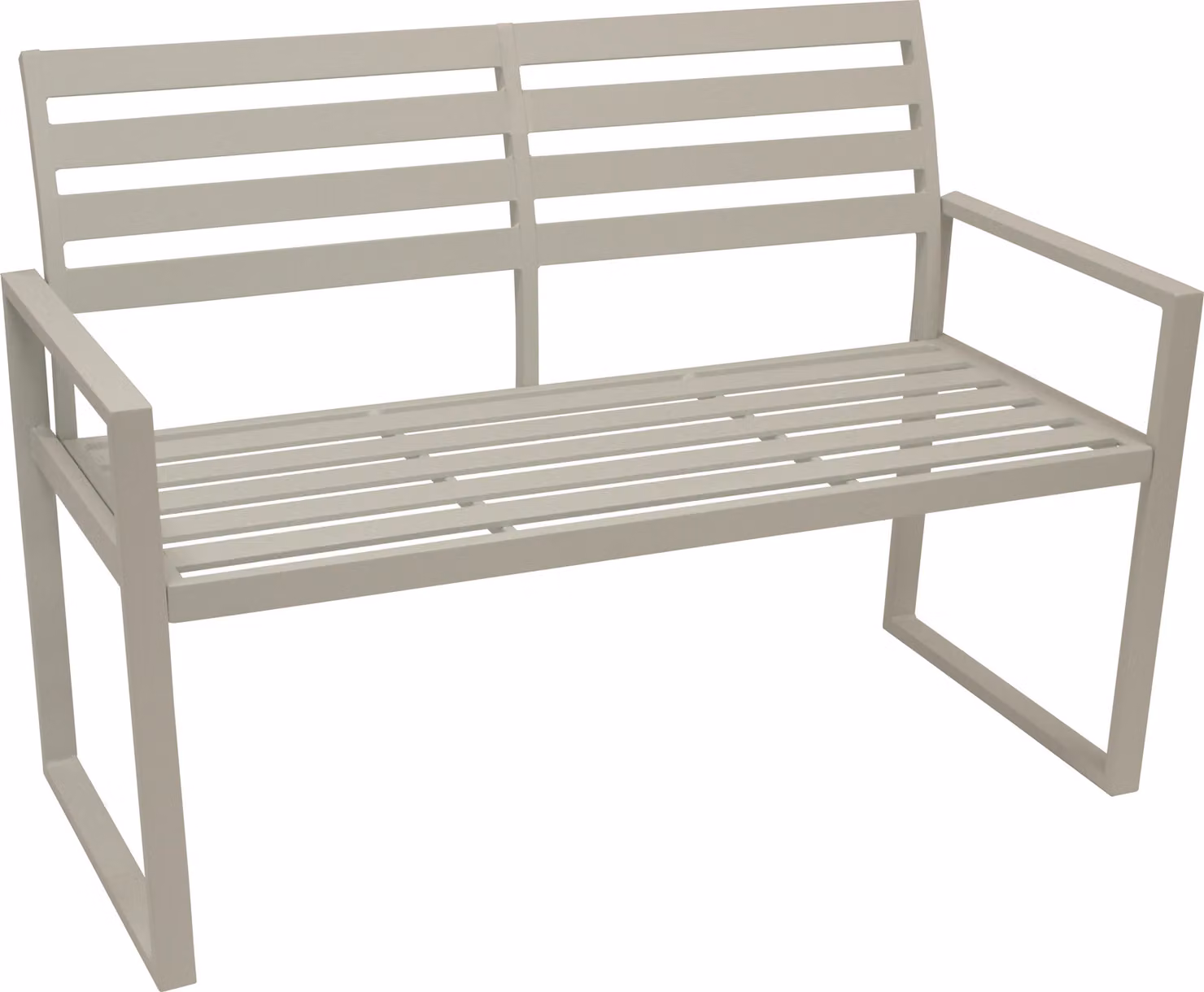 Panchina da giardino DEGAMO, panchina da parco in alluminio ATLANTA a 2 posti, 123 cm, alluminio bianco, resistente alle intemperie