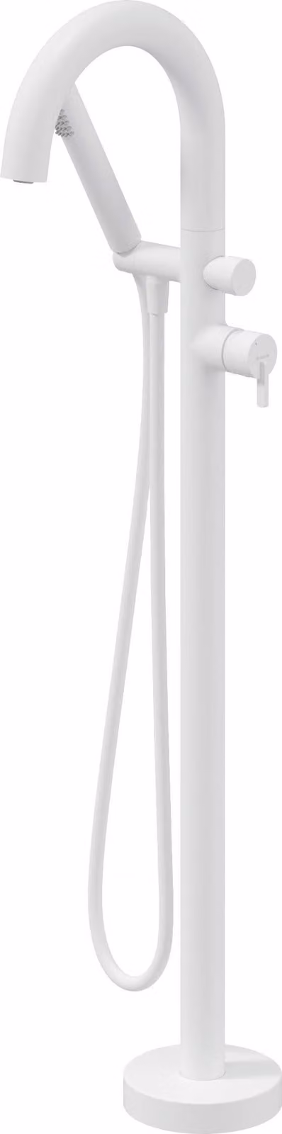 Freestanding bath faucet with shower set