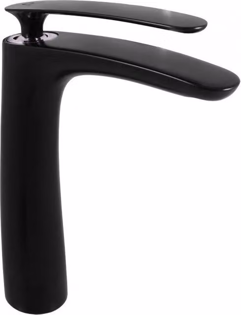 TIGRIS miscelatore lavabo alto in ottone cromato nero senza sifone H. 26cm