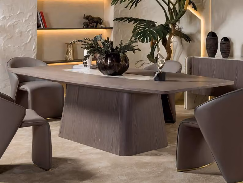 Esstisch Esszimmer Luxus Küchenmöbel Elegantes Dekor Modern Helles Holz Lux