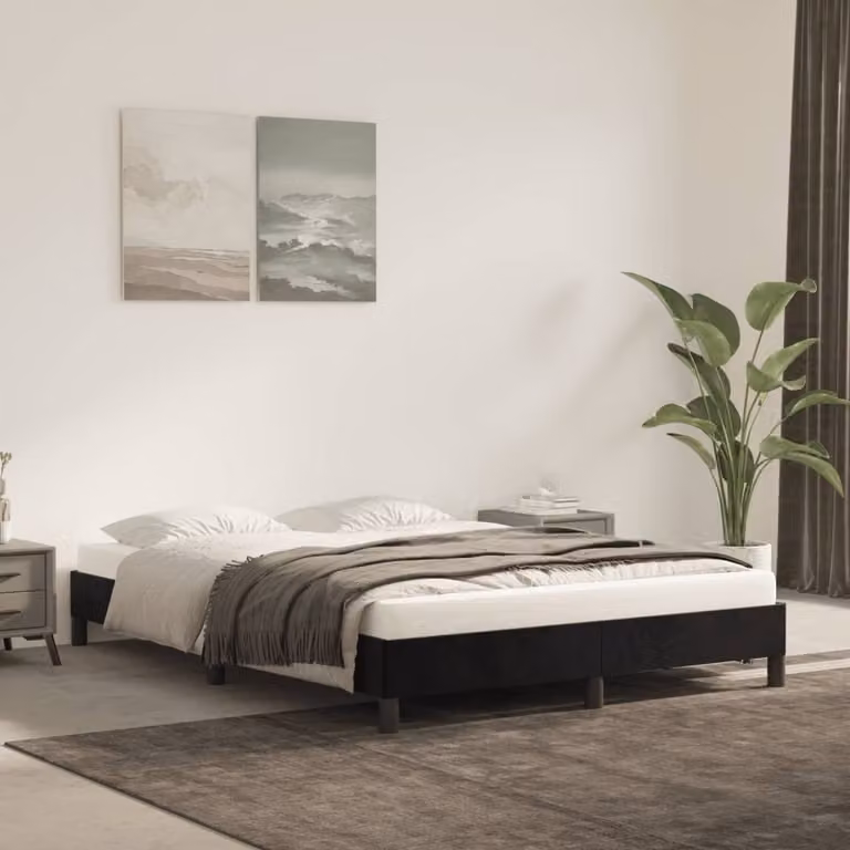 The Living Store Struttura letto nera 140x190 cm in velluto