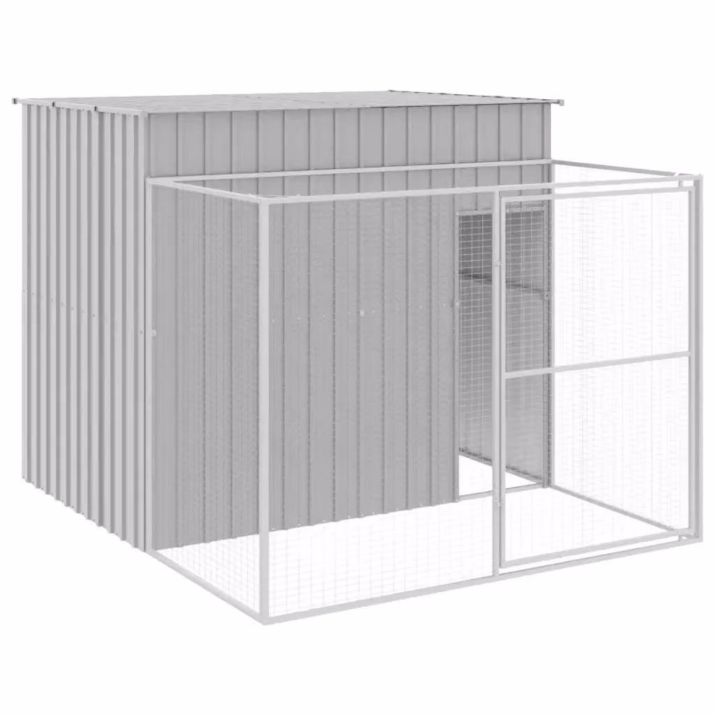 Casetta per cani vidaXL in metallo grigio resistente alle intemperie L/P/H: 214 x 253 x 181 cm – 2