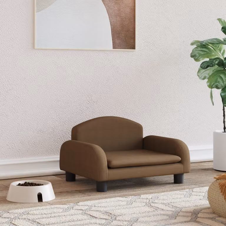 The Living Store Letto per cani marrone 50x40x30 cm in tessuto