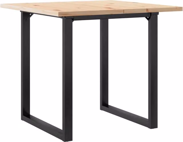 Tavolo da pranzo e da cucina quadrato in legno di pino e acciaio marrone con base a slitta L/P/H: 80 x 80 x 75,5 cm – 1