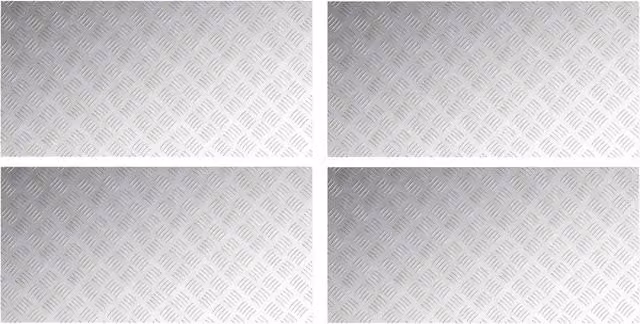 Set di 4 tappetini autoadesivi per scale in alluminio colore argento, dimensioni 100 x 50 cm