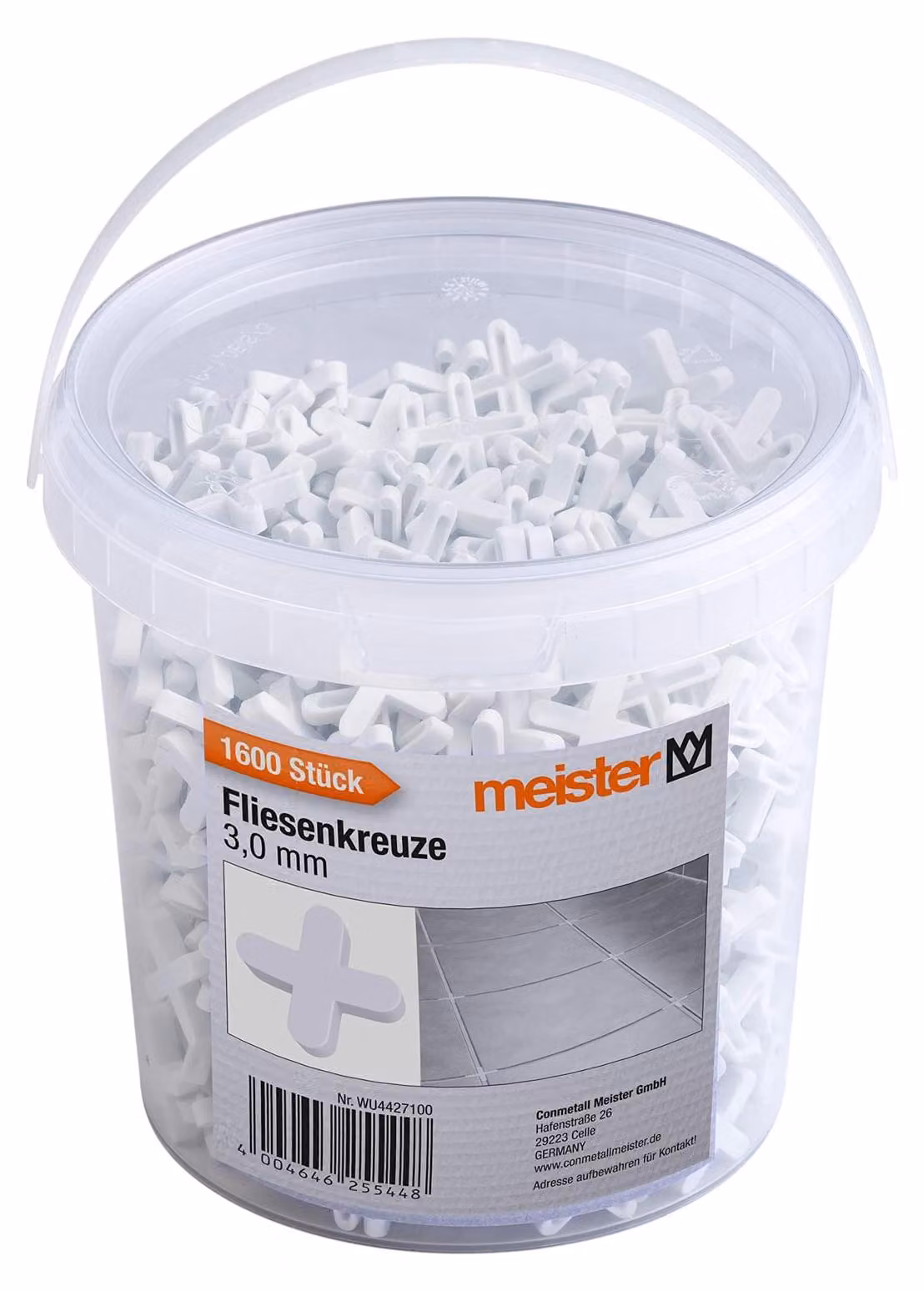 Distanziatori per piastrelle - Distanziatori per fughe - 3 mm - Polipropilene - Bianco - 1600 pezzi - Per pareti e pavimenti