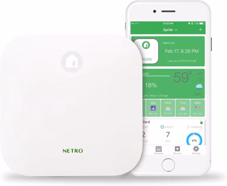 Centralina per irrigazione WiFi Netro Smart a 12 zone, con sensore meteorologico e controllo remoto