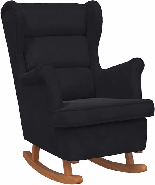 Sedia a dondolo Nero 92 x 71 x 100 cm Legno compensato CFW7952538