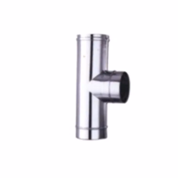 Gomito a T ALA in Acciaio Inox AISI 316L con Finitura Lucida Argento per Riscaldamento e Camini – 2