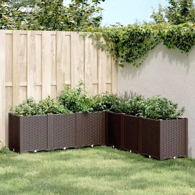 Fioriera da Giardino Marrone 160x160x53 cm in PP 367870