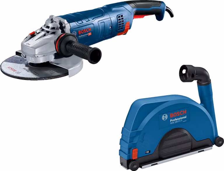 BOSCH Professional 0615A5004S BOSCH Professional GWS 24-230 JZ+GDE 230 FC-S Winkelschleifer-Set 2.400 W