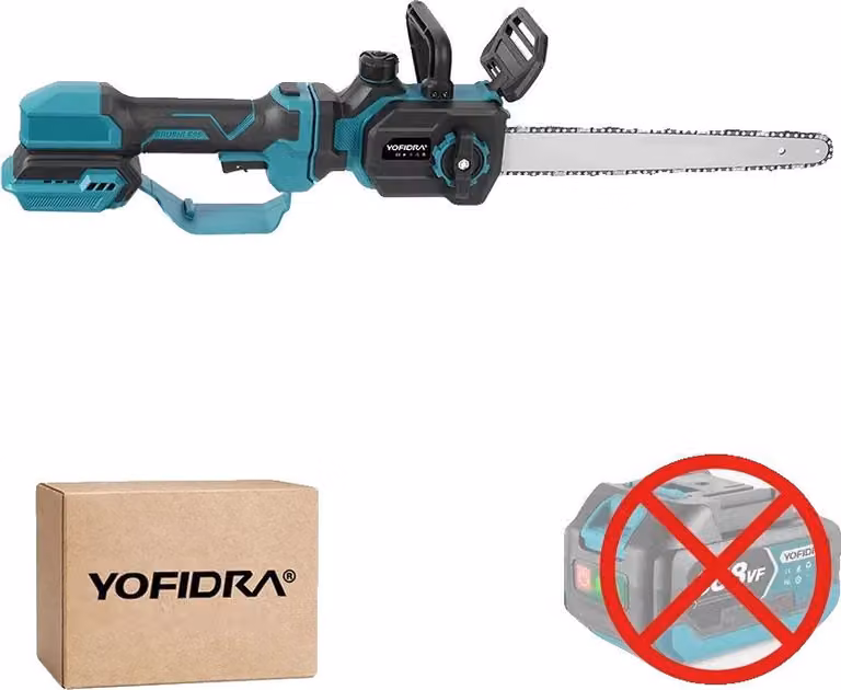 Motosega elettrica, motore brushless, barra telescopica, senza batteria