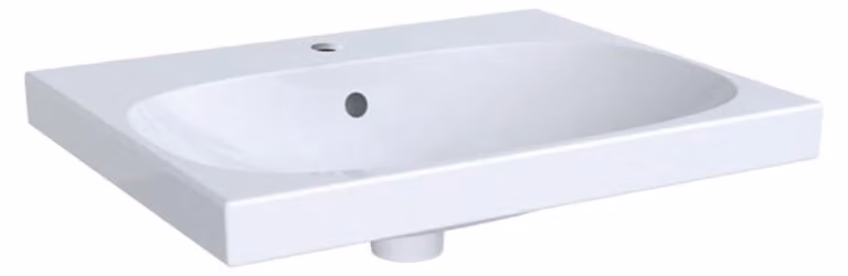 Geberit Acanto lavabo, 1 trou pour robinetterie, avec trop-plein, 600x480mm, 500.620.01.8, 500.620.01.8