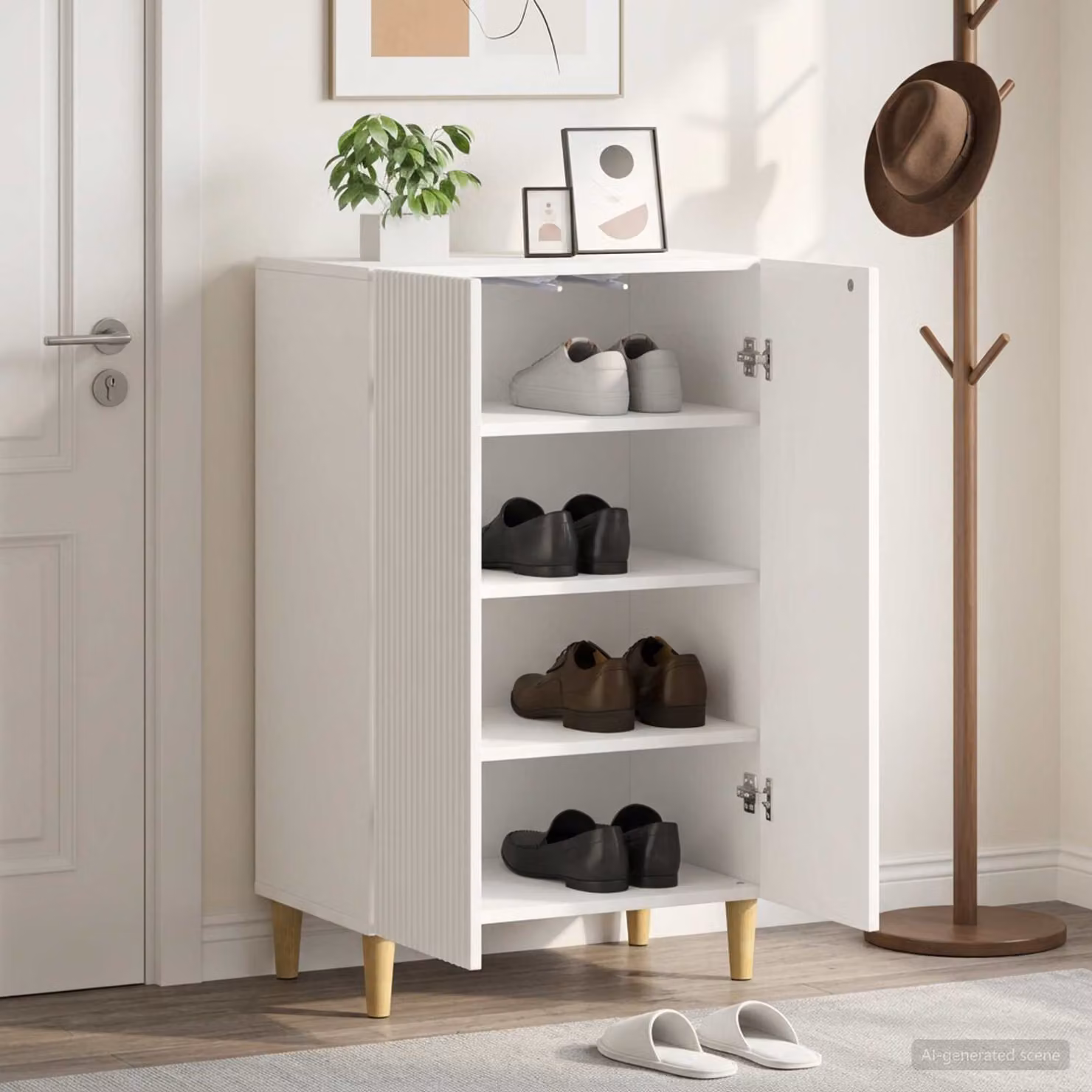 Mobile porta scarpe ARNHEM vidaXL Bianco L: 59,5 cm, P: 39,5 cm, H: 90 cm