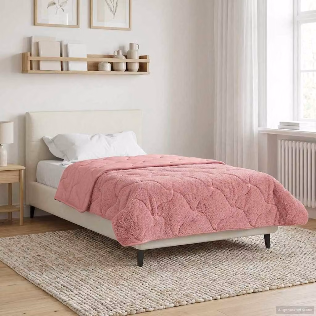 vidaXL Piumone Invernale in Microfibra Traspirante Rosa L 135 x P 200 cm