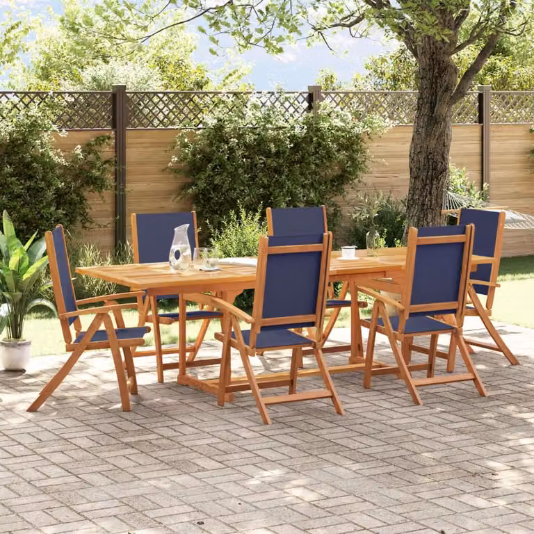 Maison Exclusive - Set da pranzo da giardino a 7 pezzi in legno massello di acacia e Textilene
