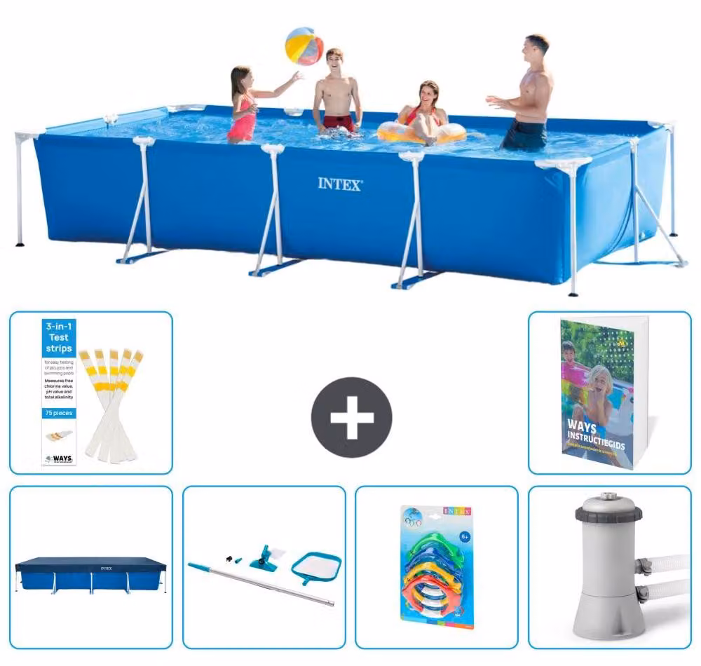 Piscina fuori terra rettangolare - 450x220x84 cm - composta da 5 elementi, modello S125
