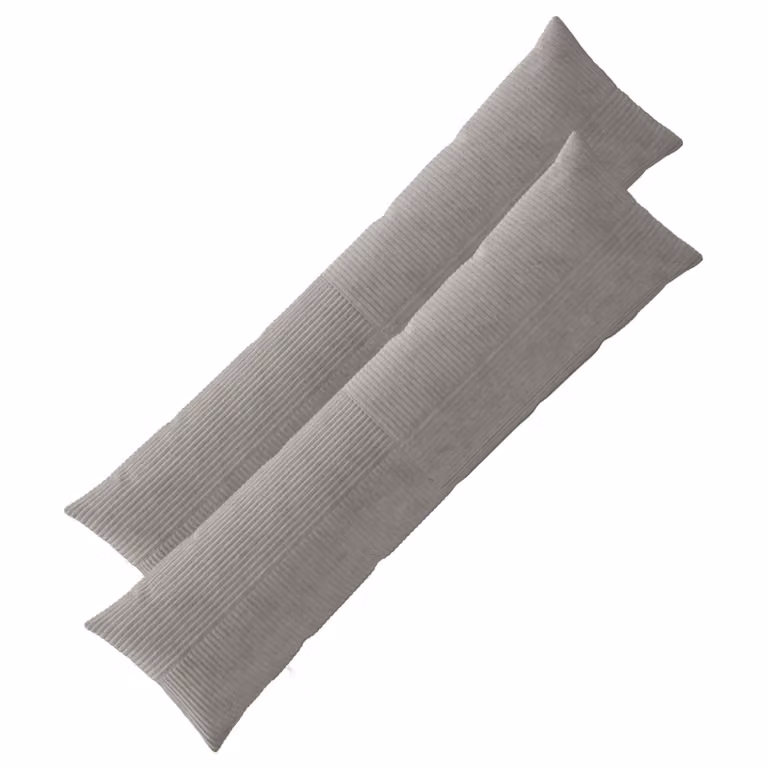 Set di 2 federe vidaXL ALMELO in velluto a coste grigio chiaro, L 145 cm x P 40 cm