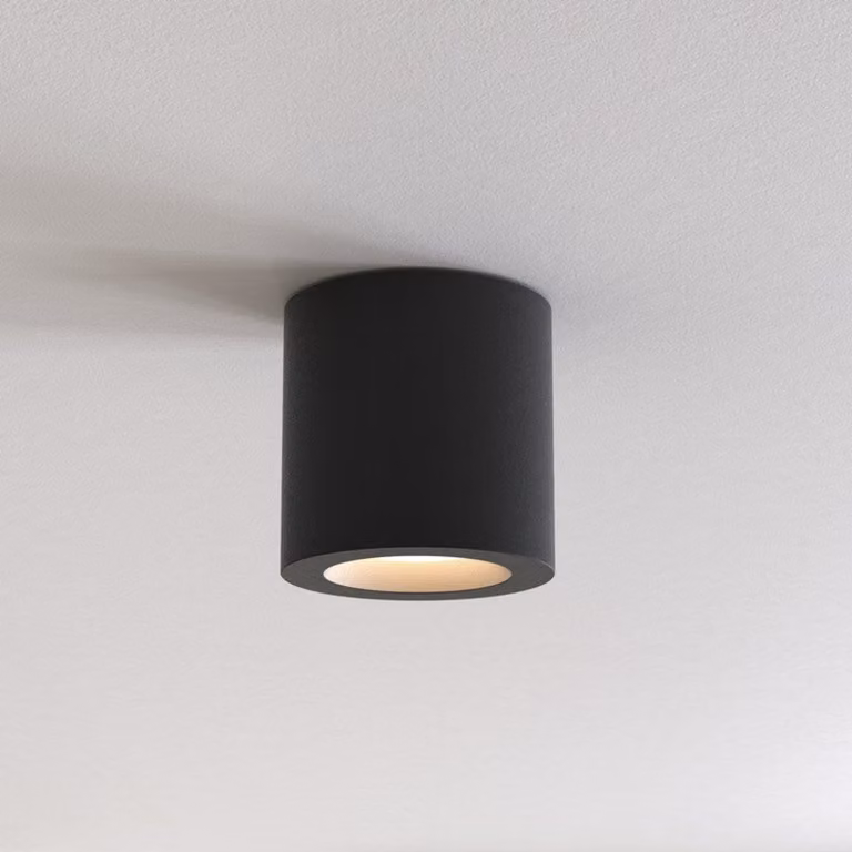Astro Kos - Downlight rotondo per montaggio a superficie Strutturato nero IP65, GU10