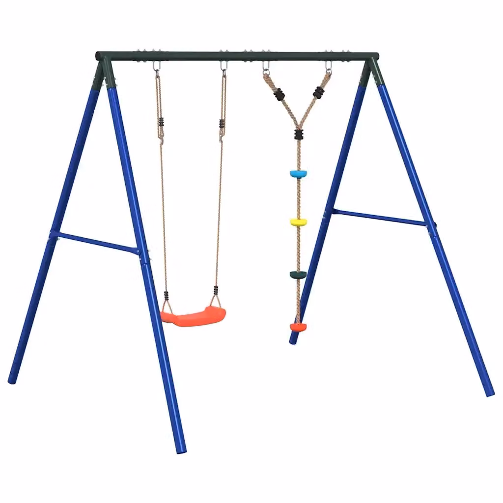 Set di altalene da esterno vidaXL con altalena a disco, multicolore, H 206 x L 185 x P 185 cm – 2