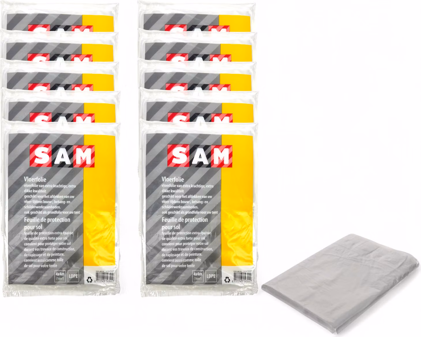 Lamina per pavimenti Sam/foglio di copertura 4 x 4 metri - confezione valore 10 pezzi