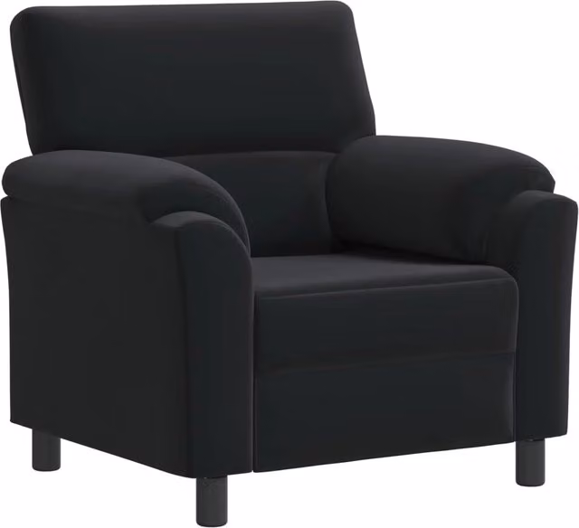 Divano moderno vidaXL in velluto nero L: 94 cm, P: 85 cm, H: 93 cm