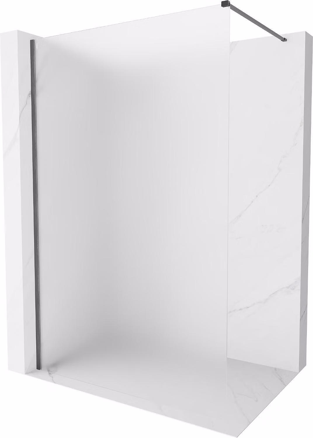 Mexen Kioto-X parete doccia Walk-in 160 x 200 cm, brina 10 mm, grigio canna spazzolato - 800-160-101-66-30-X